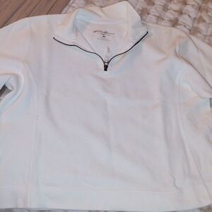 Eddie Bauer White Zip-Up Men's Sweater